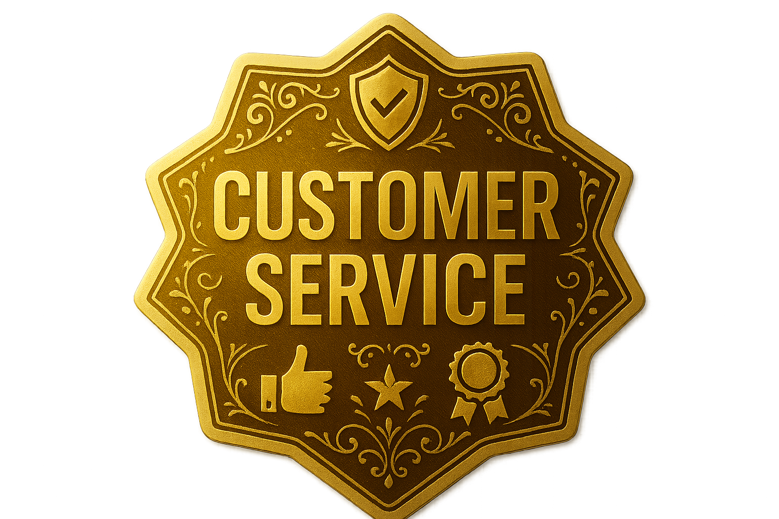 CUSTOMER SERVICE GOLD STICKER